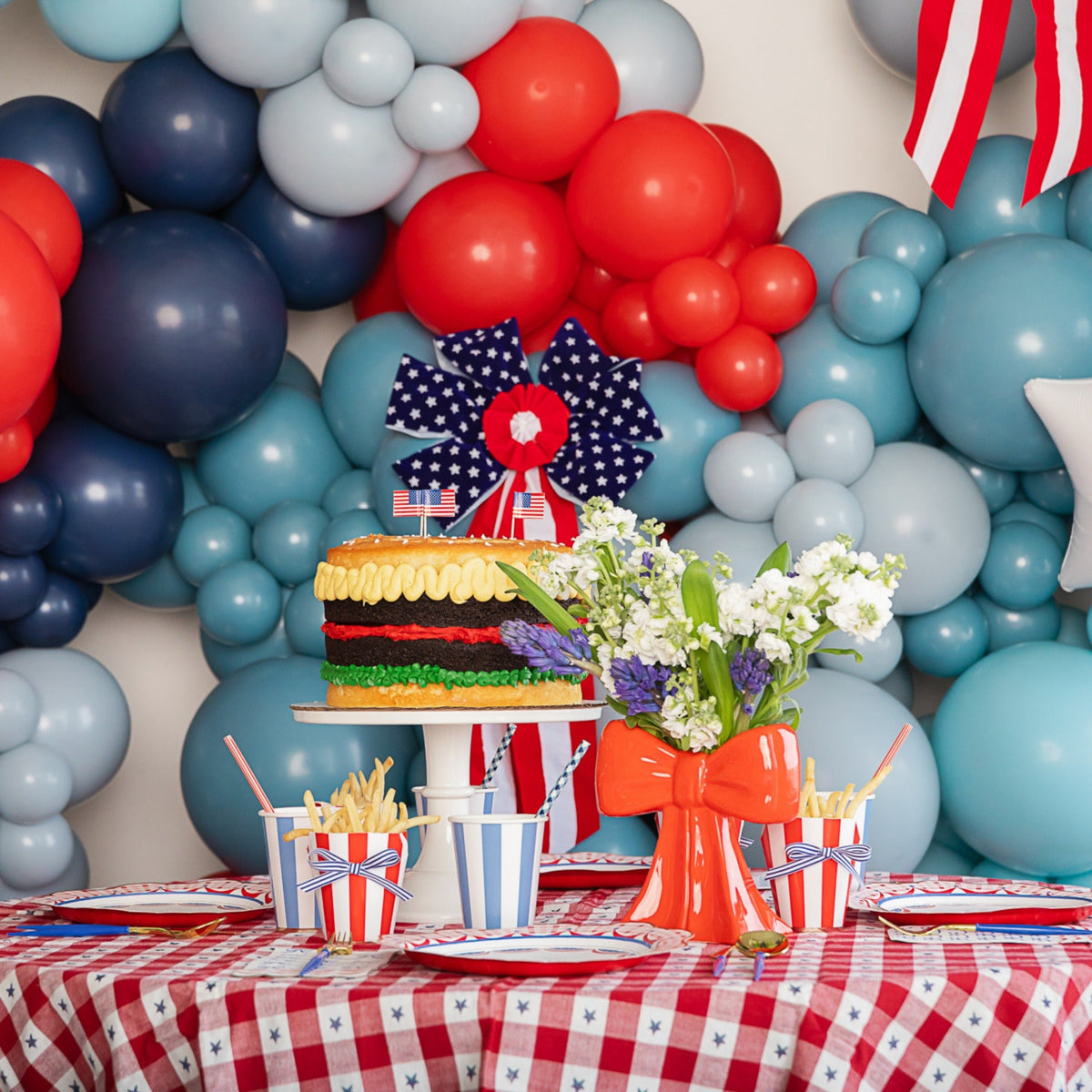 Palisades Blue Signature Cabana Stripe Cups