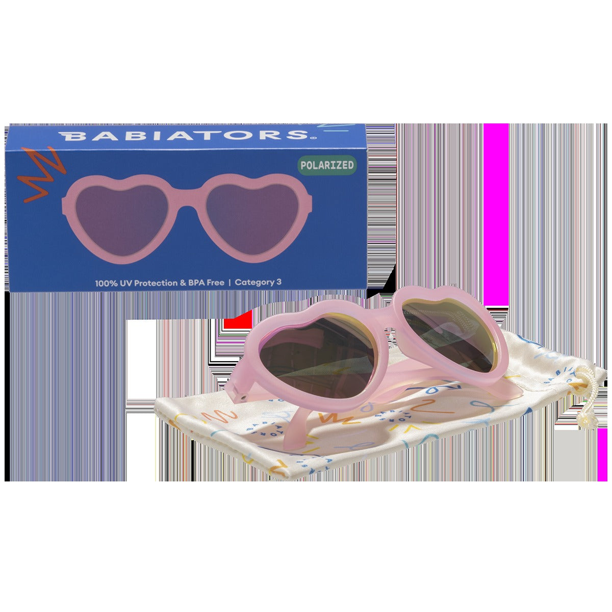 Kids Pink Heart Sunglasses