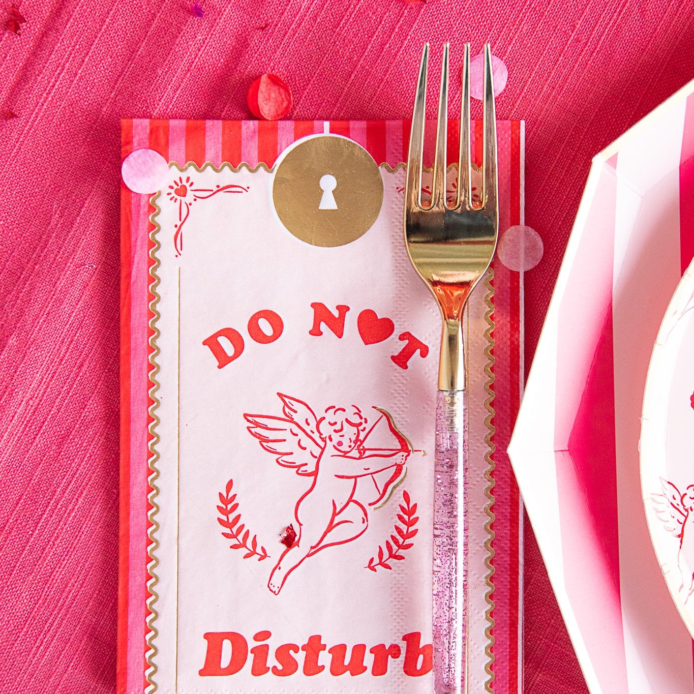 Gold & Pink Confetti Cutlery