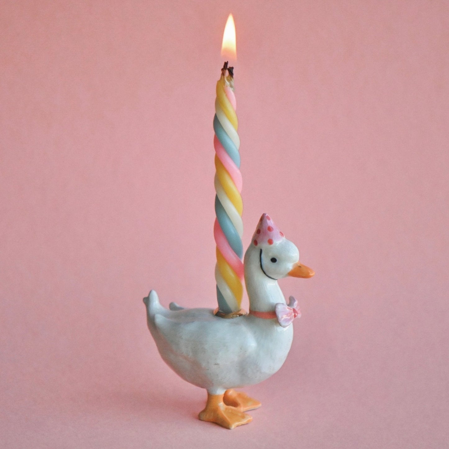 Pink Goose Birthday Candle Holder