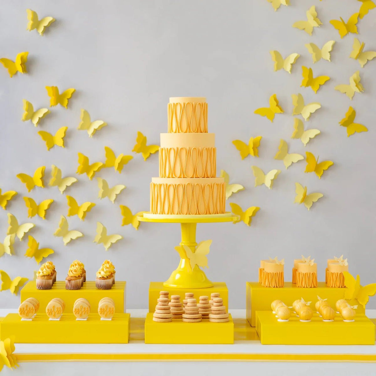 Large Yellow Pedestal Melamine Cake Stand