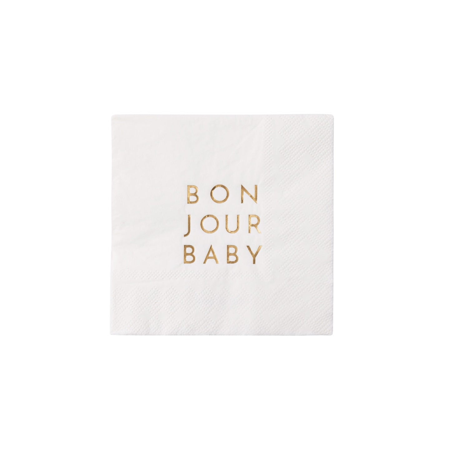 Bonjour Baby Blanc White Cocktail Napkins