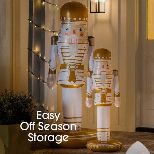 Large Inflatable Gold & White Nutcracker