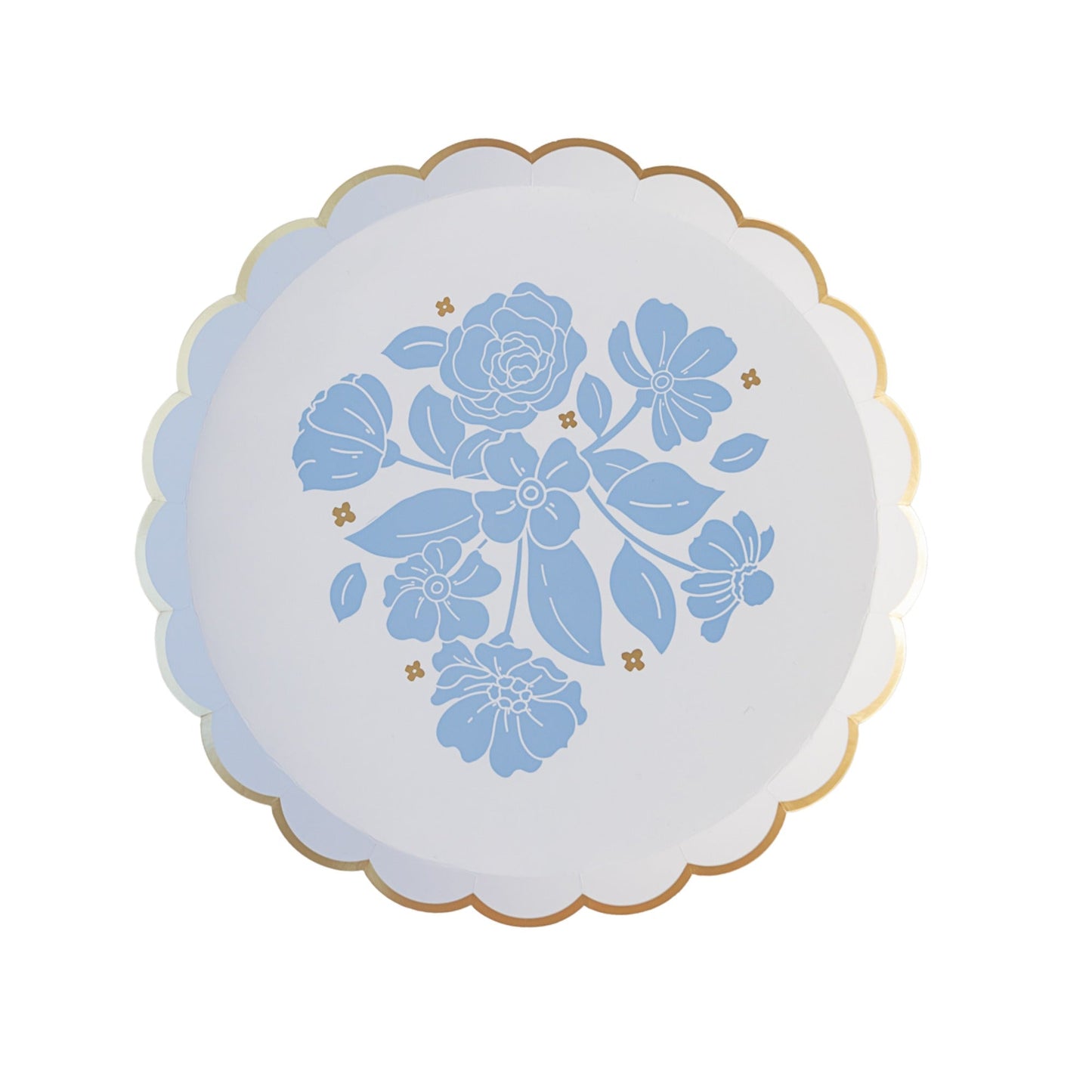 Belle Blue Elegant Floral Dessert Plates