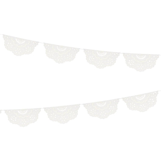 Broderie Anglaise Lace White Pennant Garland