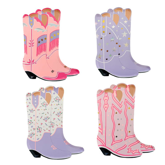 Pink Cowgirl Boot Shaped Plates