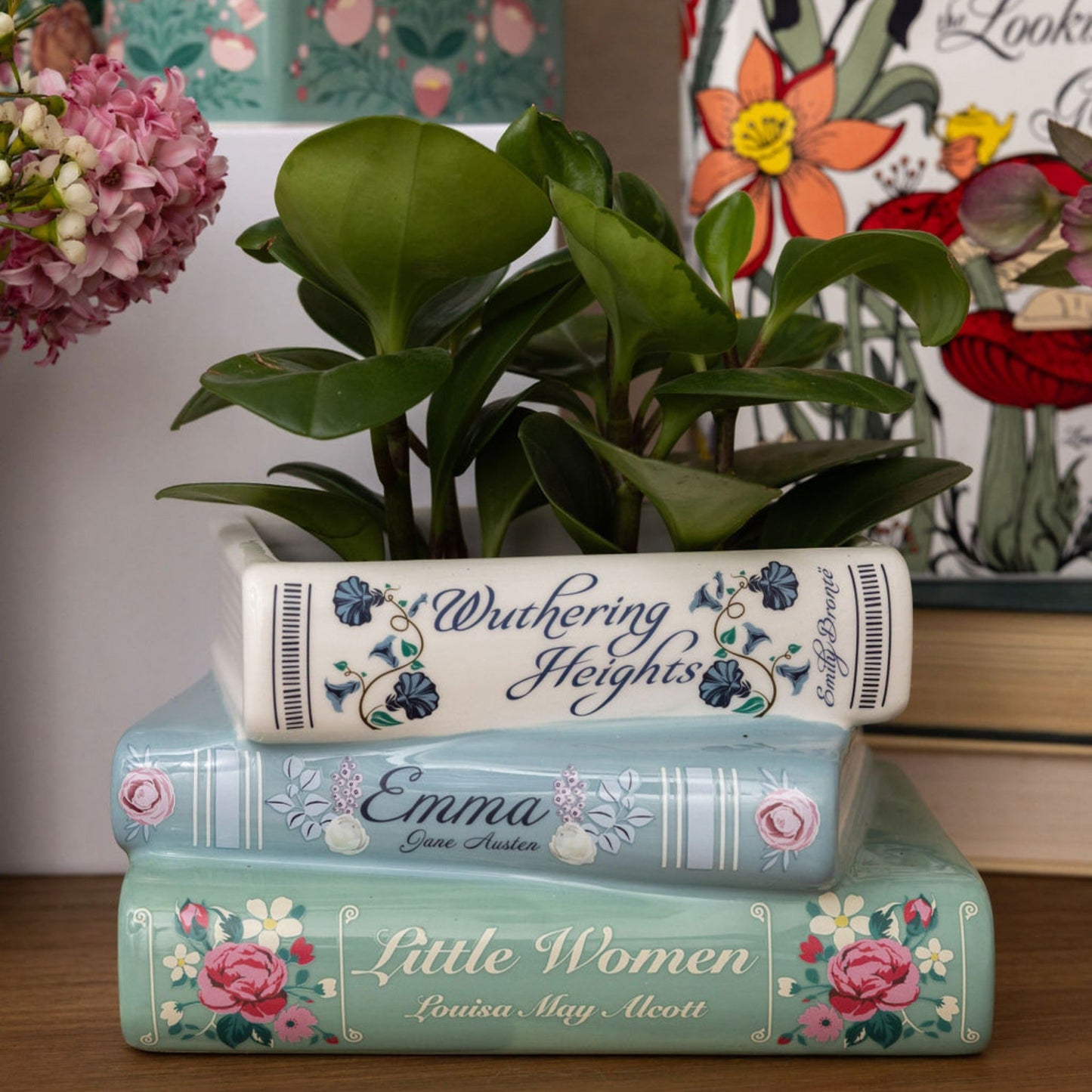 Pastel Classics Stacked Books Planter