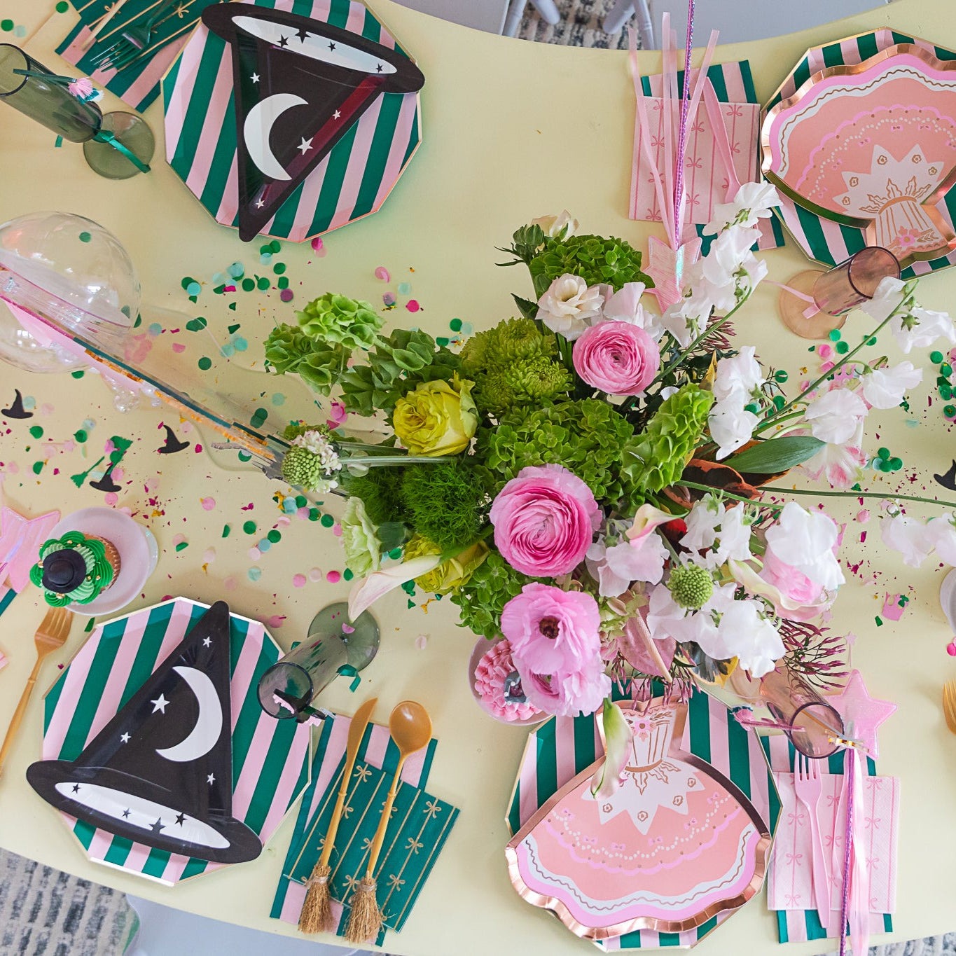Pink & Green Signature Cabana Stripe Guest Towels