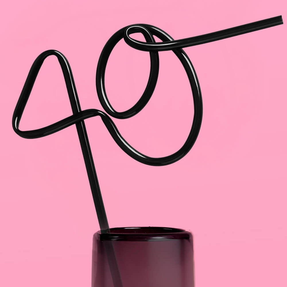 40 Birthday Reusable Straw