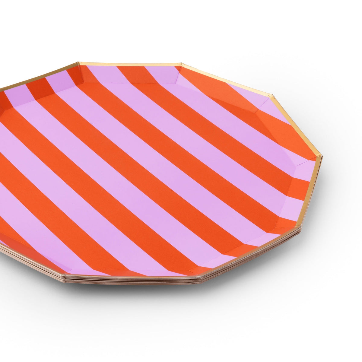 Sunkissed Orange & Lilac Signature Cabana Stripe Large Plates