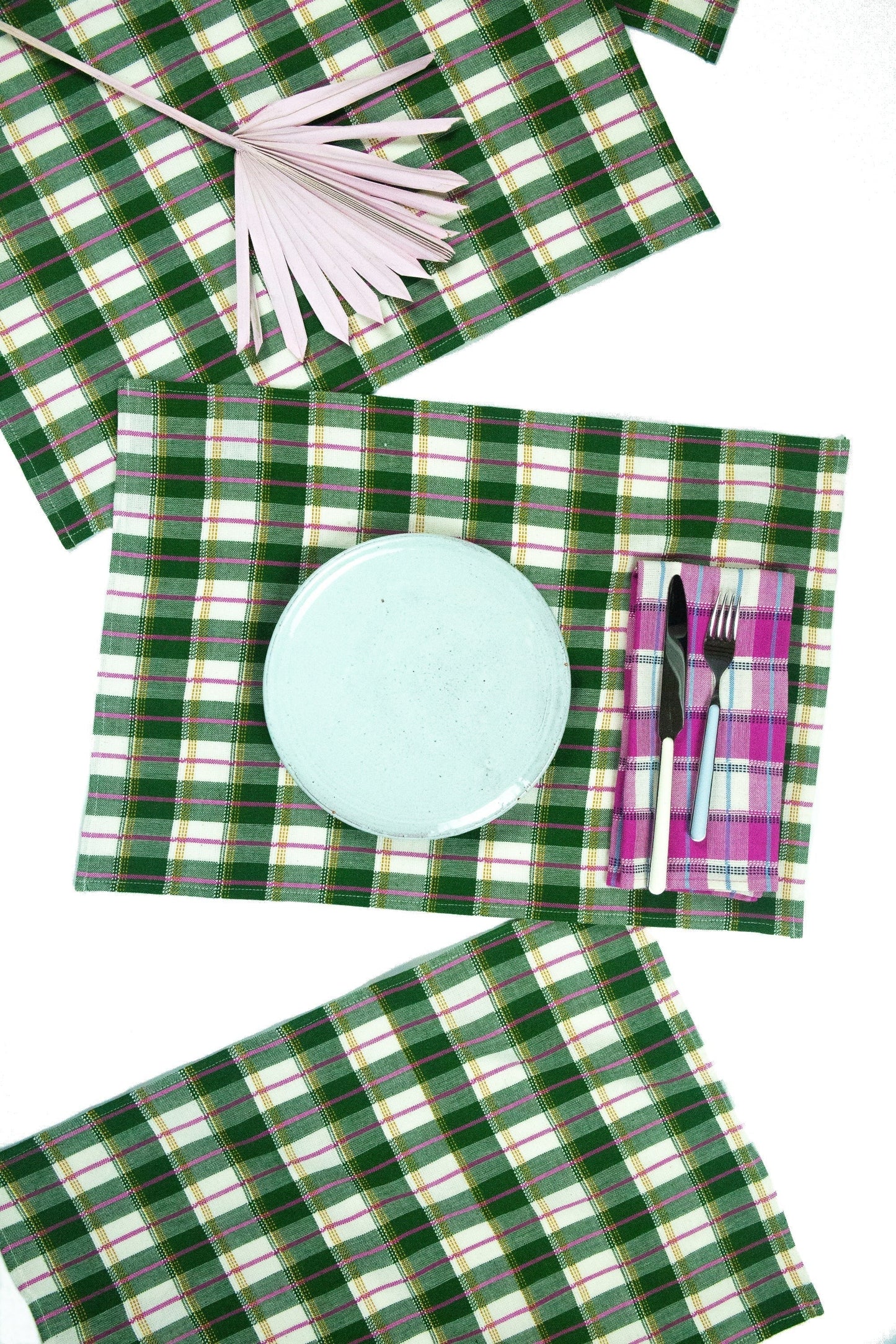 San Andres Gingham Forest & White Placemat