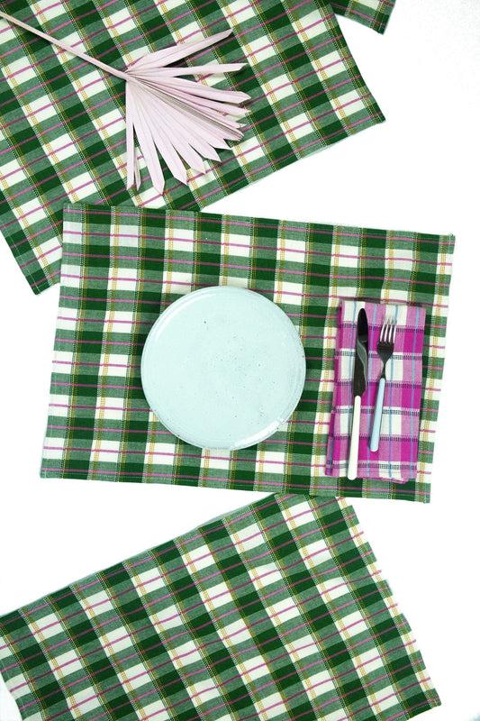 San Andres Gingham Forest & White Placemat