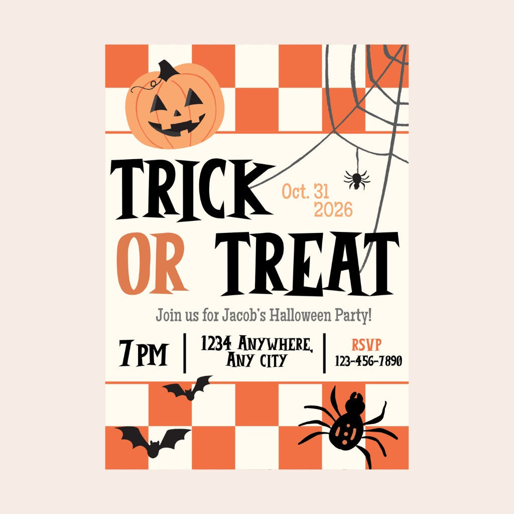 Trick or Treat Digital Party Invitation