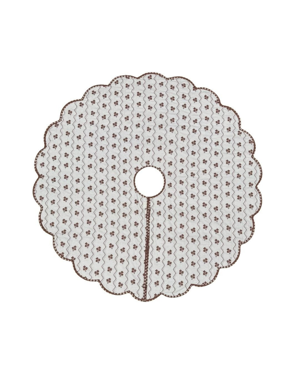Constance Chocolate Reversible Scalloped Tree Skirt