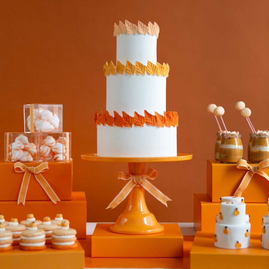 Large Orange Pedestal Melamine Cake Stand