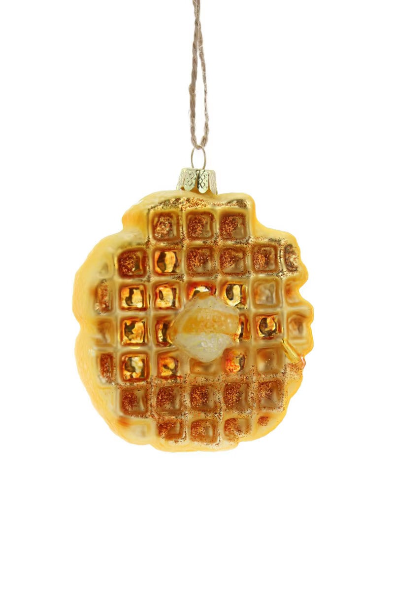 Eggo Waffle Glass Ornament by Cody Foster