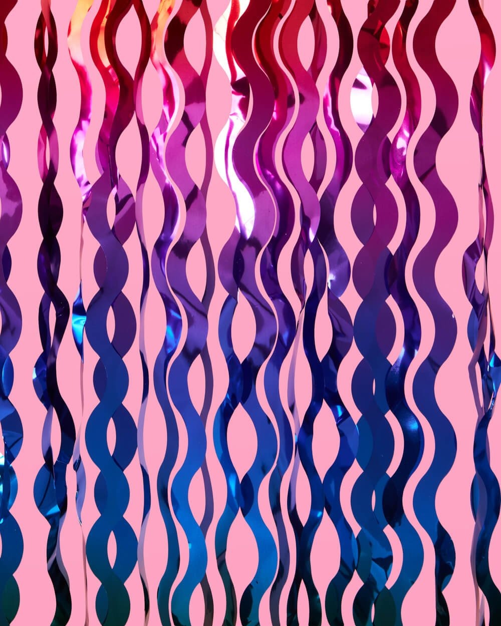 Rainbow Wavy Foil Fringe Curtain Backdrop