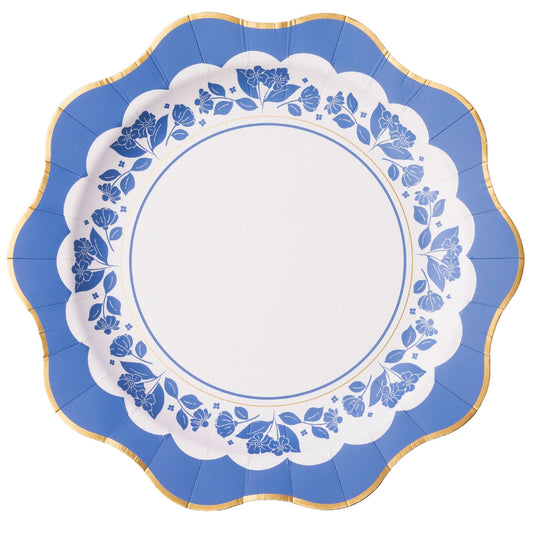 Belle Blue Elegant Floral Dinner Plates