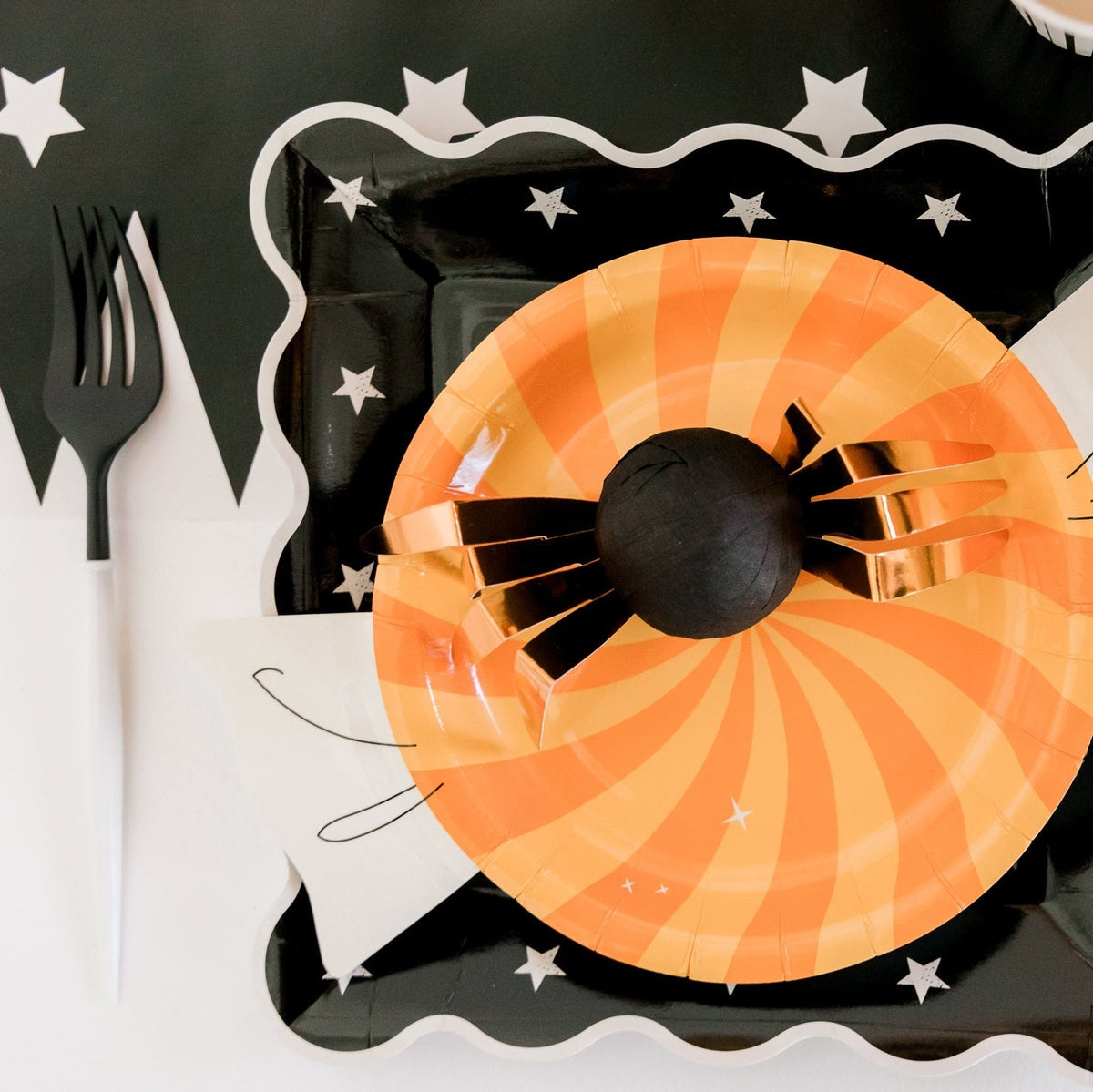 Fancy Black & White Cutlery