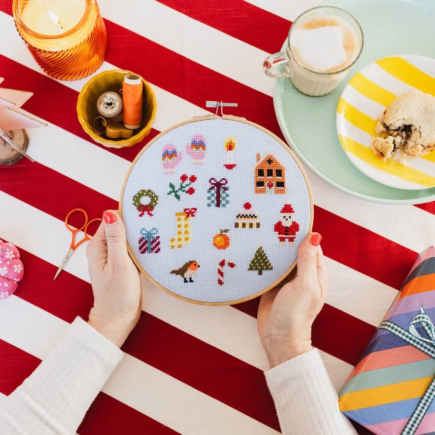 Colorful Beginner Christmas Cross Stitch Kit