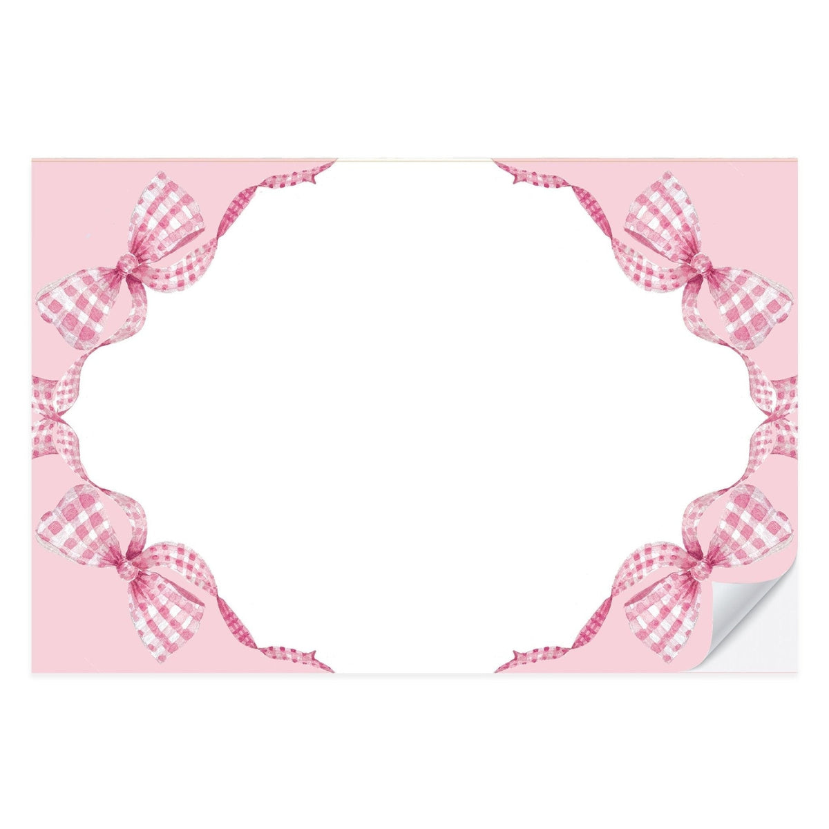 Pink Gingham Bow Paper Placemats