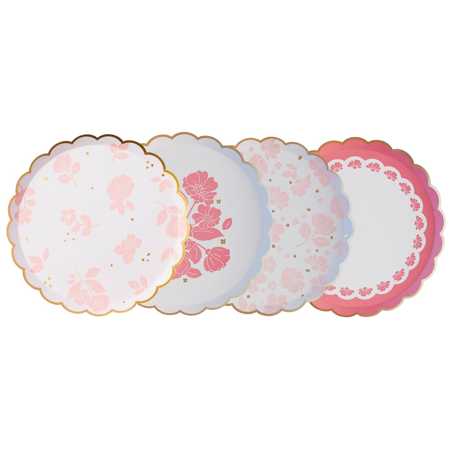 Petal Pink Elegant Floral Dessert Plates