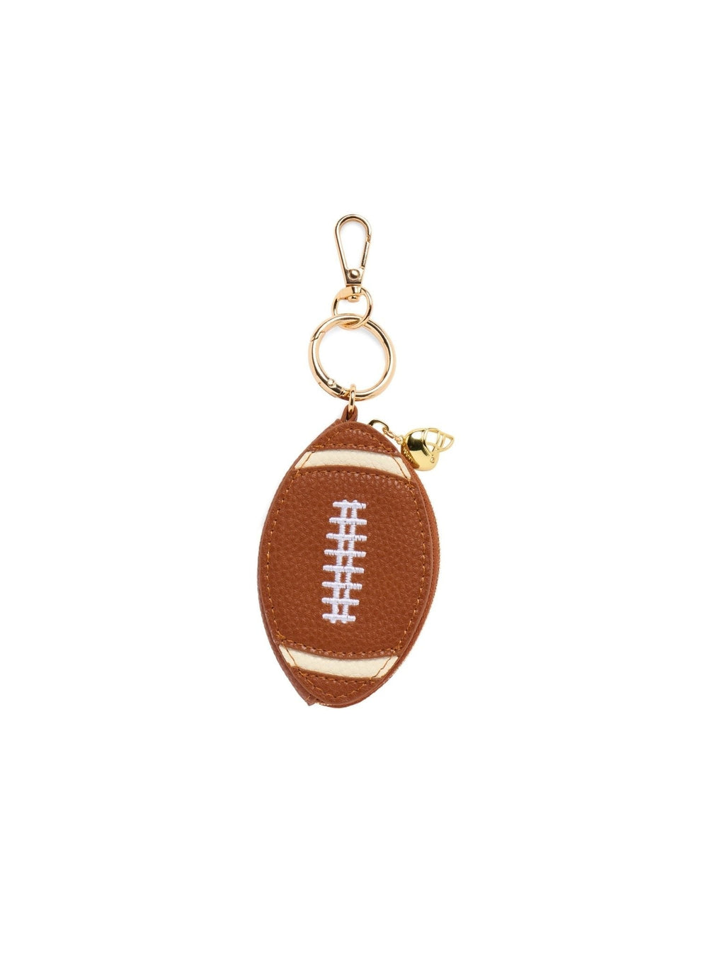 Shiraleah Football Zip Pouch Bag Charm/Key Ring, Brown