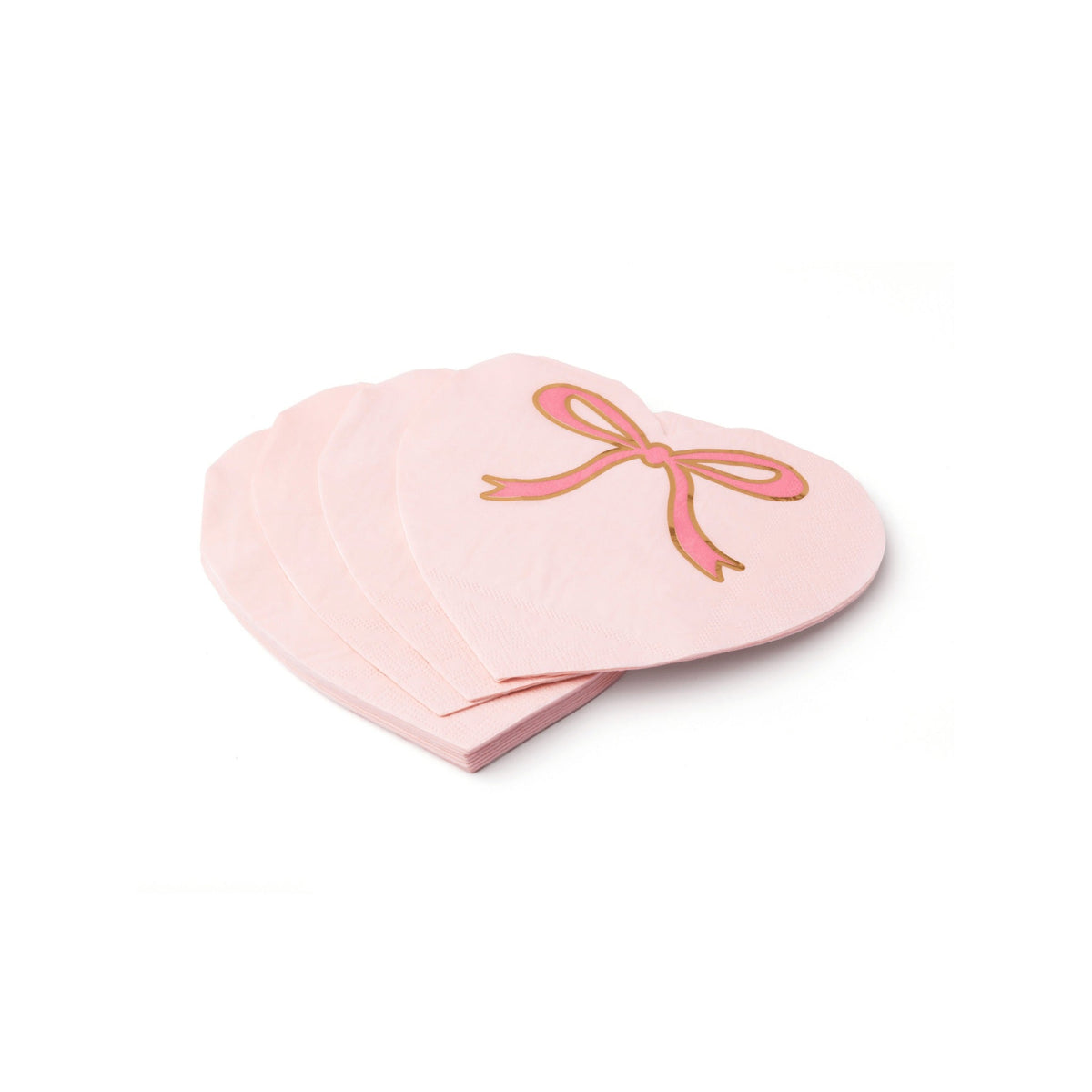 Petal Pink Bow Heart Large Napkins