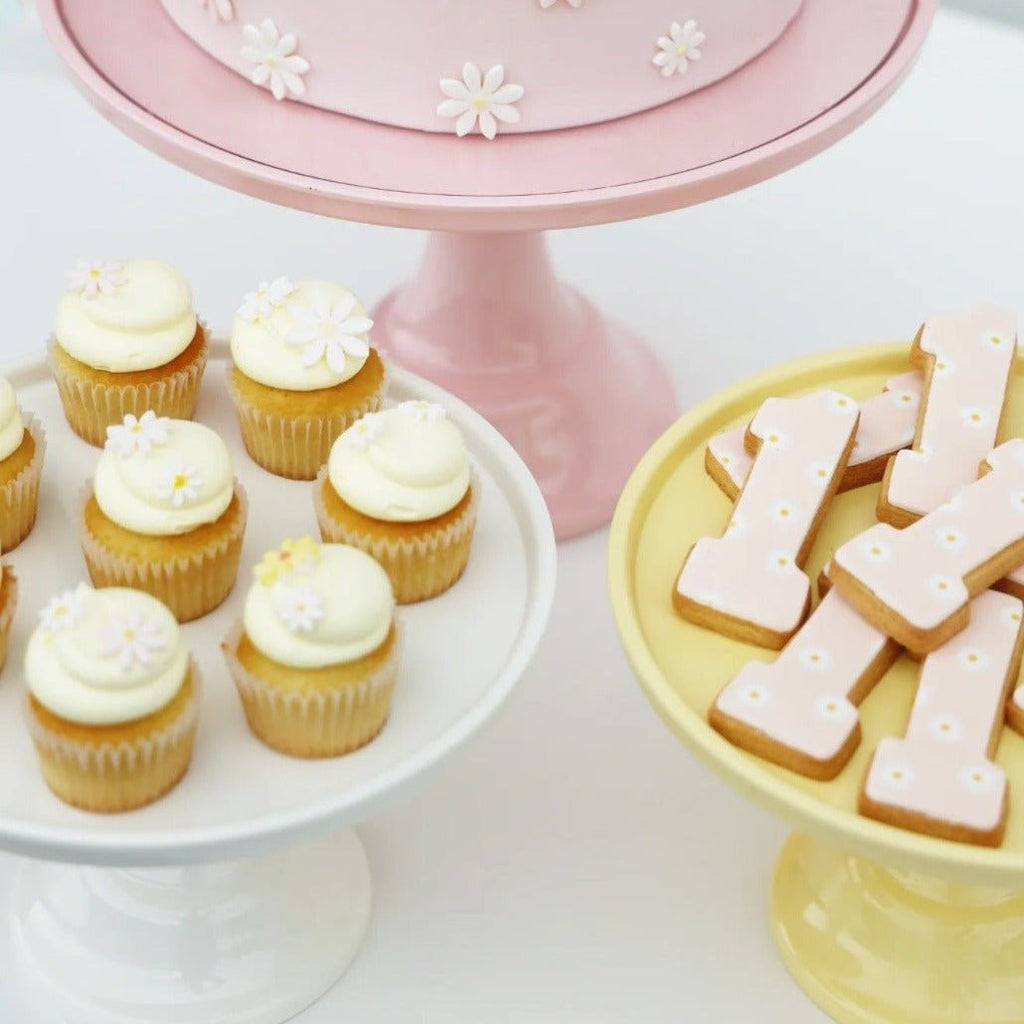 Small Linen White Melamine Cake Stand
