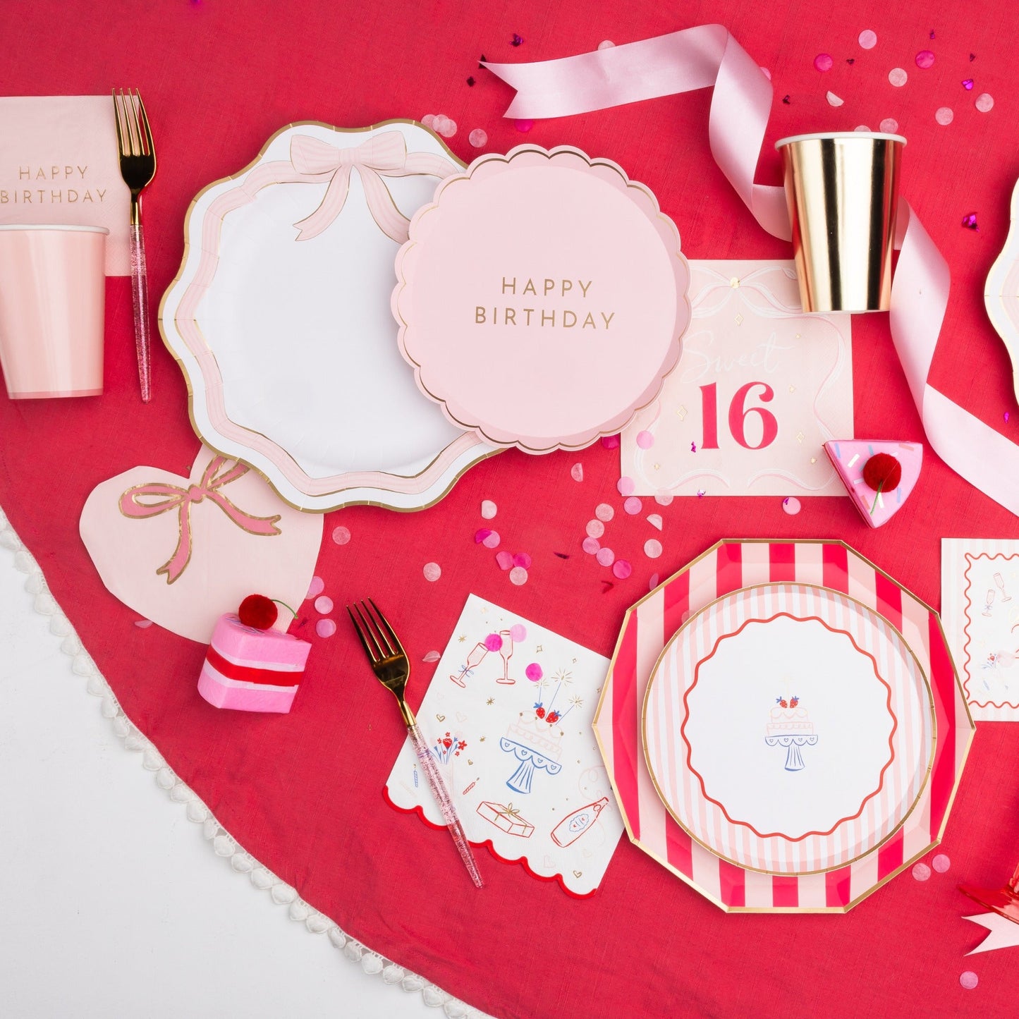 Light & Haute Pink Signature Cabana Stripe Large Plates