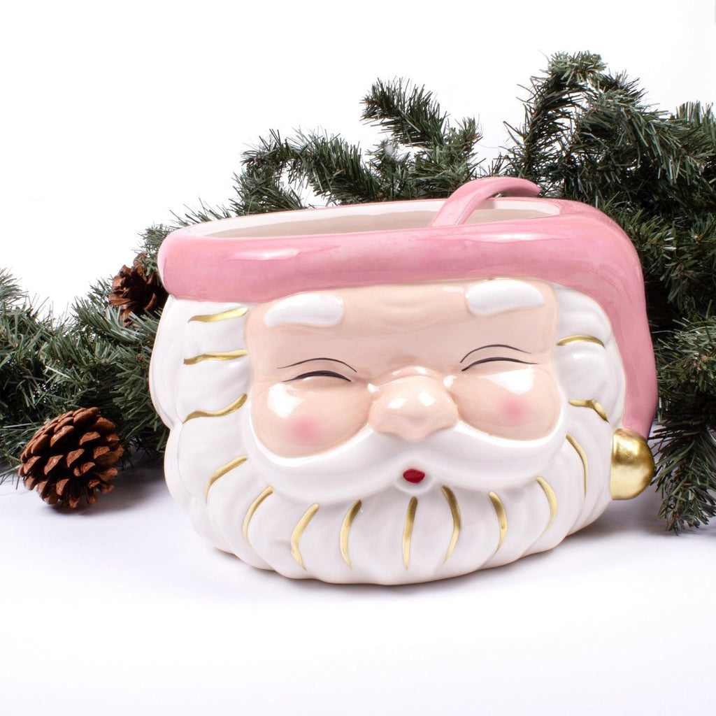 Pink Santa Punch Bowl with Ladle