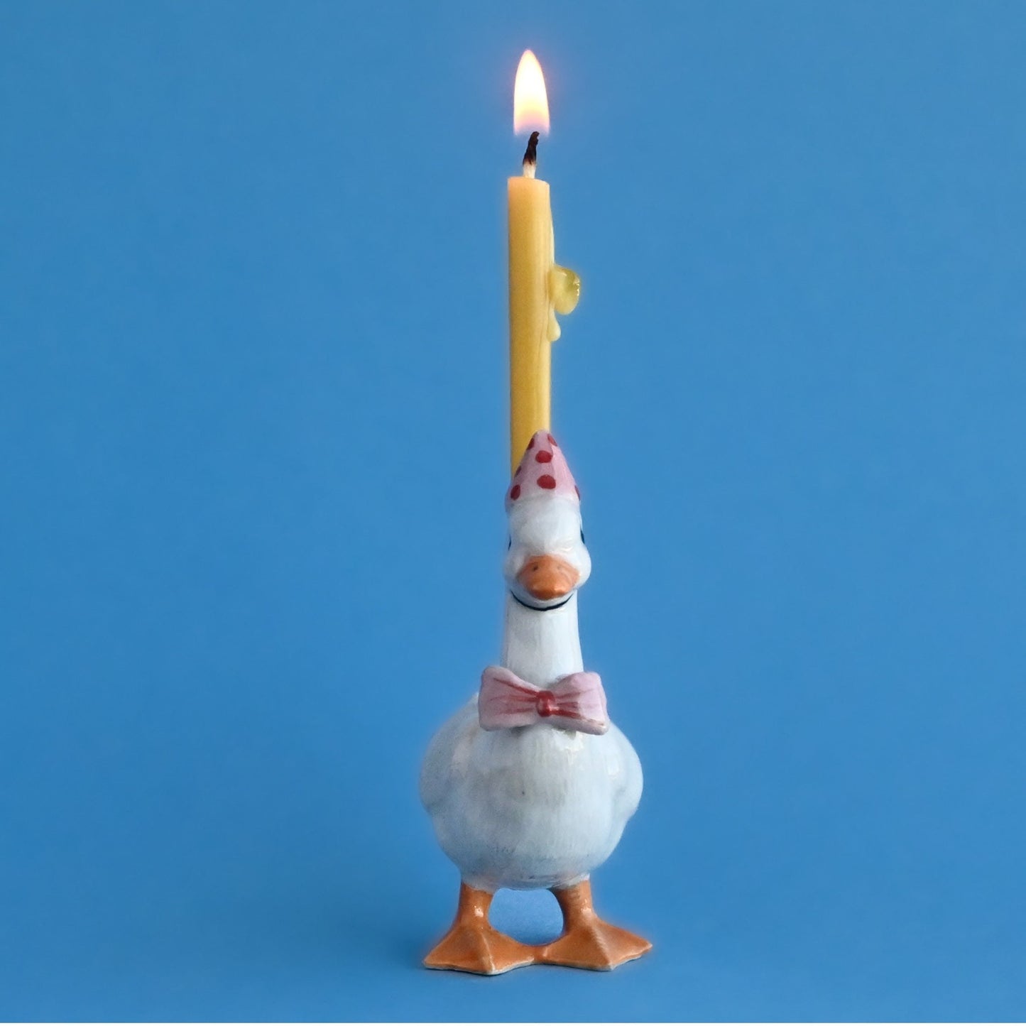 Pink Goose Birthday Candle Holder