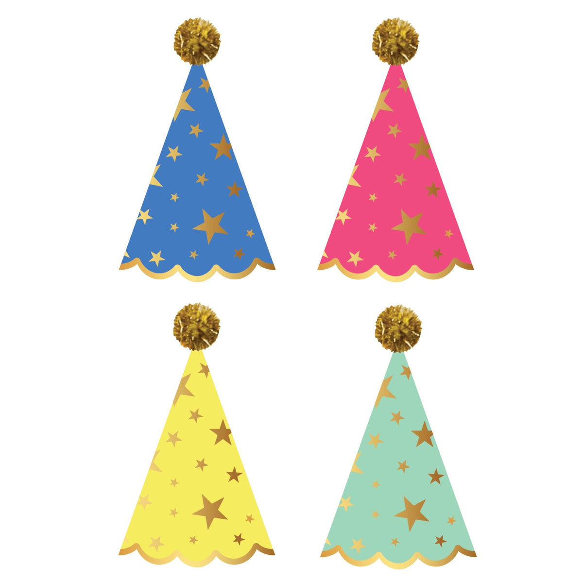 Multicolor Star Party Hats