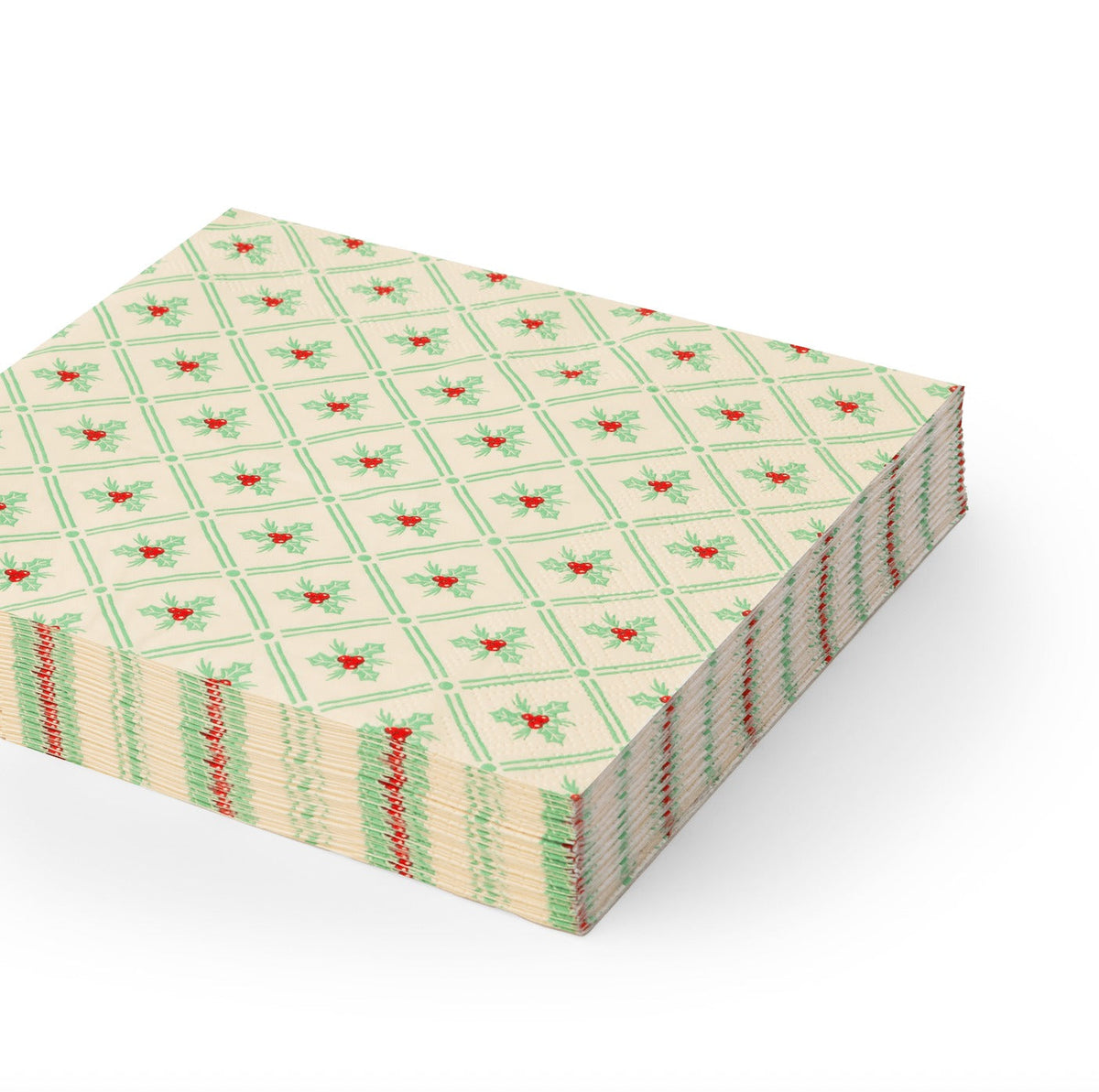 Holly Pattern Christmas Dinner Napkins
