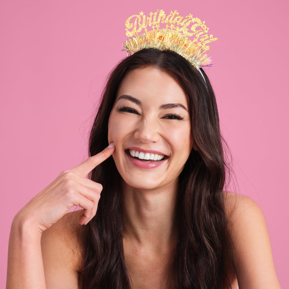 Birthday Girl Gold Fringe Headband