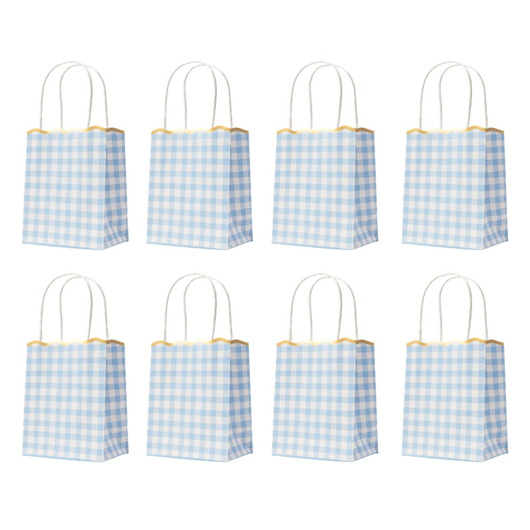 Sky Blue Gingham Favor Bags