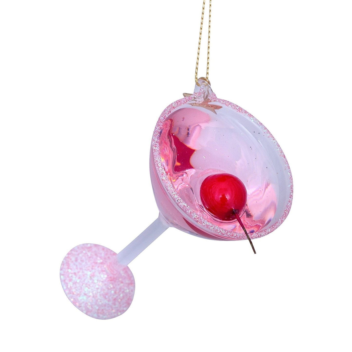 Pink Cosmopolitan Cocktail Glass Ornament