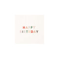 Blanc White Signature Happy Birthday Cocktail Napkins