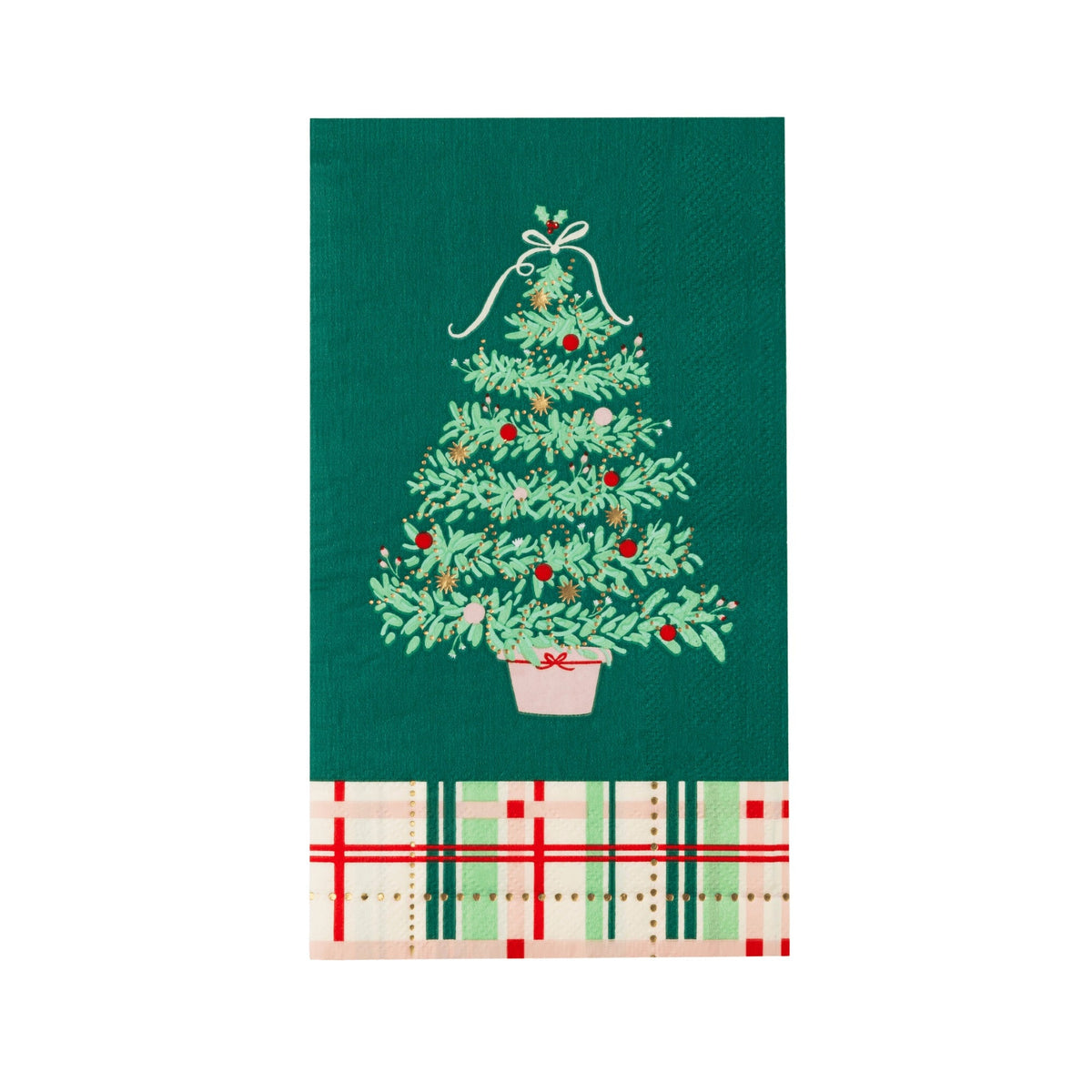Christmas Tree Plaid Guest Towels