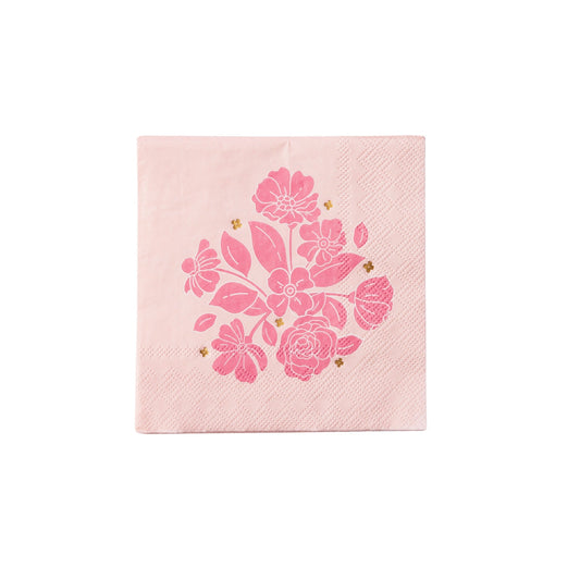 Petal Pink Elegant Floral Cocktail Napkins