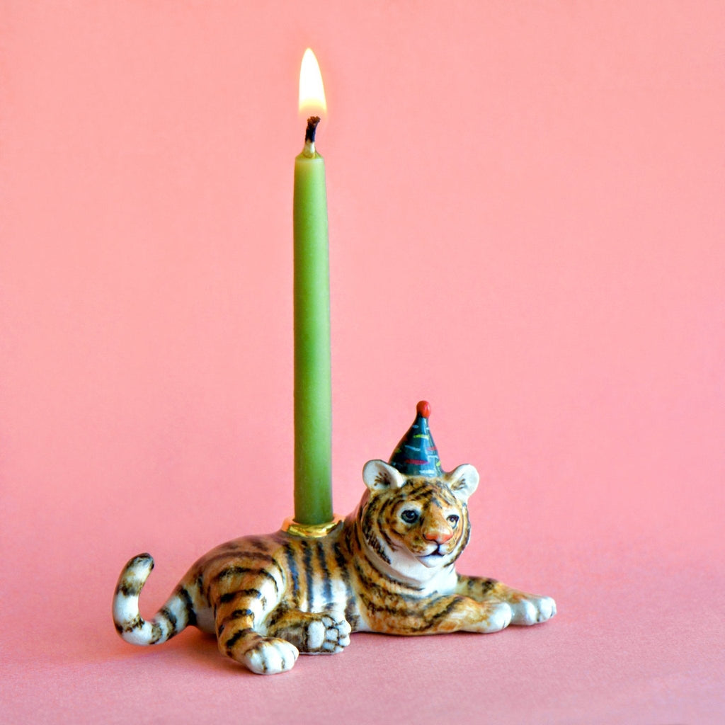Year of the Tiger Cake Topper | Porcelain Party Animal | Candle Holder | Chinese Zodiac
