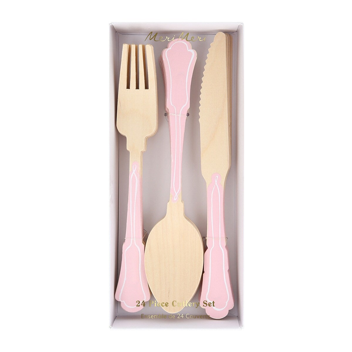 Elegant Pink Wooden Cutlery