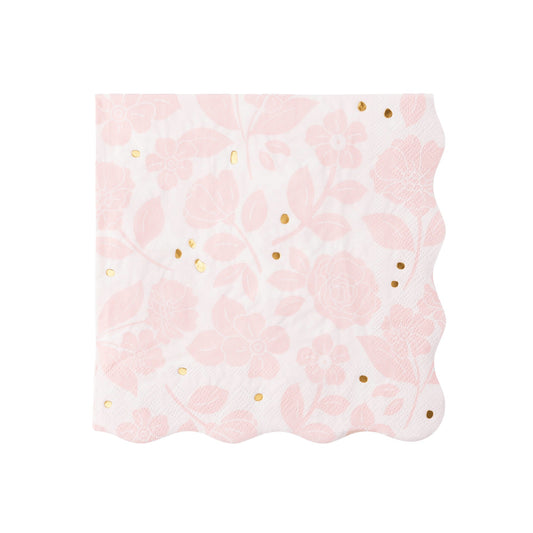 Petal Pink Elegant Floral Dinner Napkins