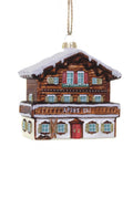 Ski Chalet Glass Ornament by Cody Foster