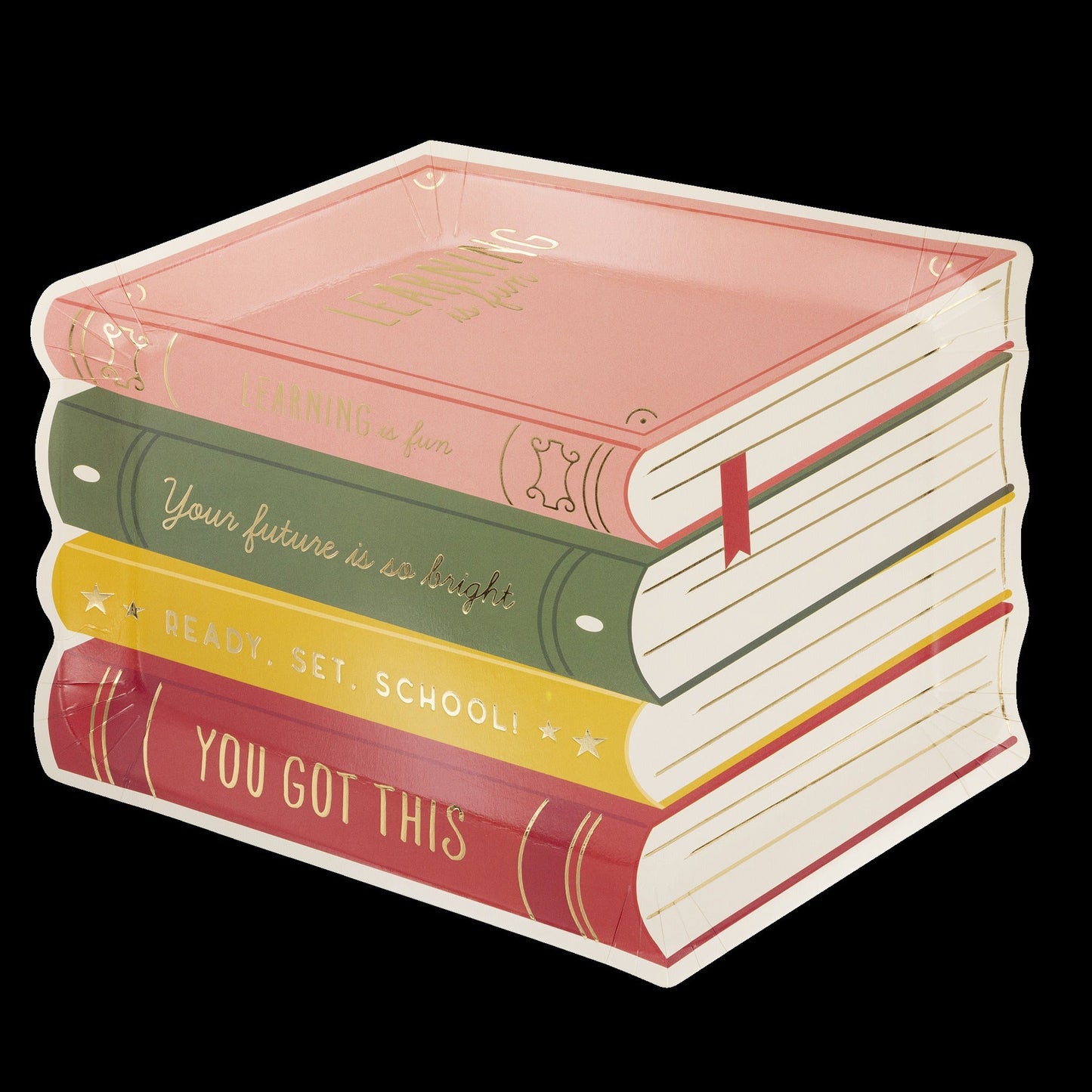 Stack of Books Paper Plates