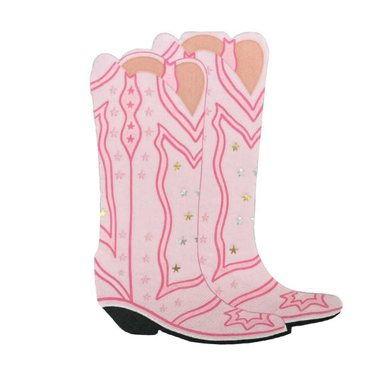 Pink Cowgirl Boot Shaped Napkins