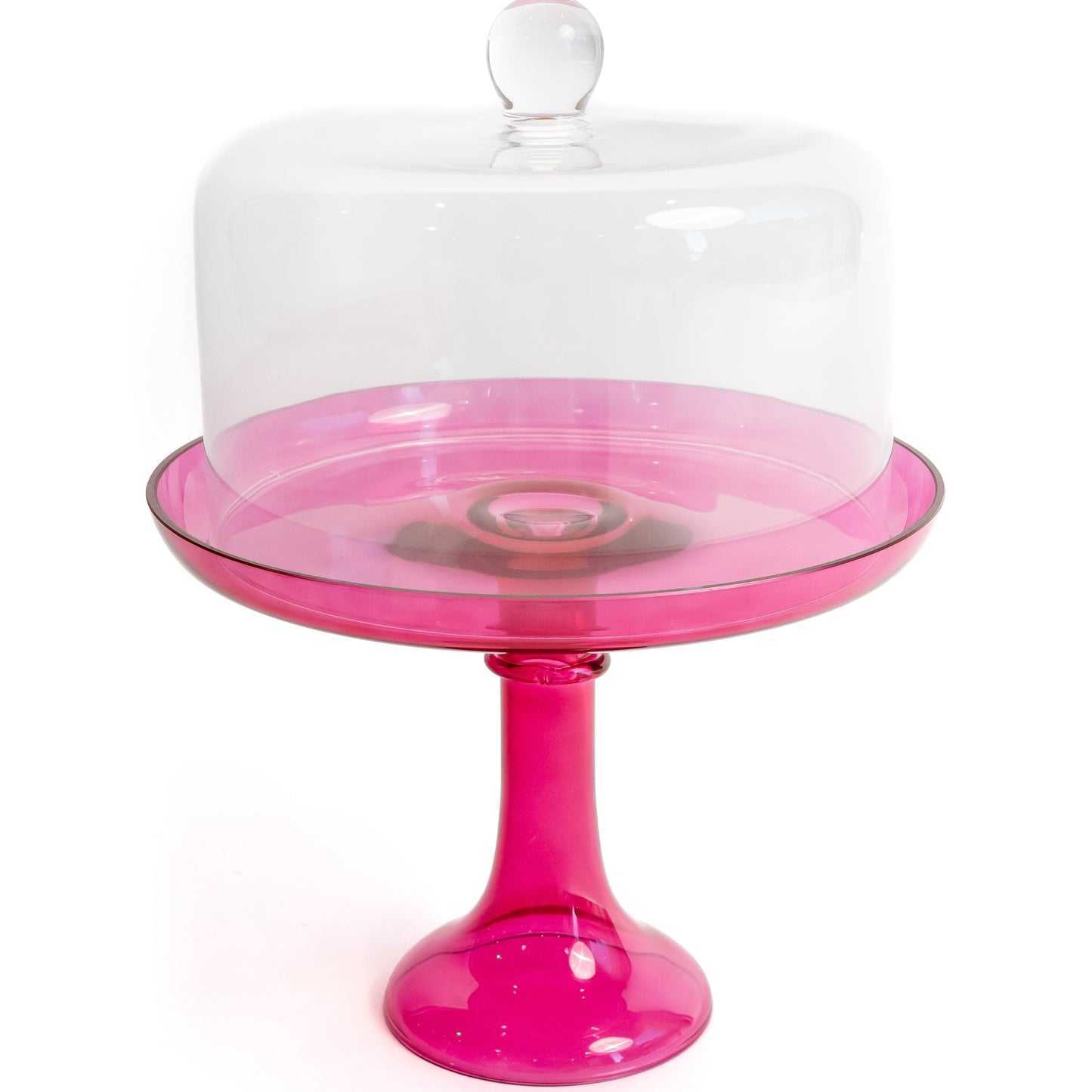 Fuchsia Glass Cake Stand