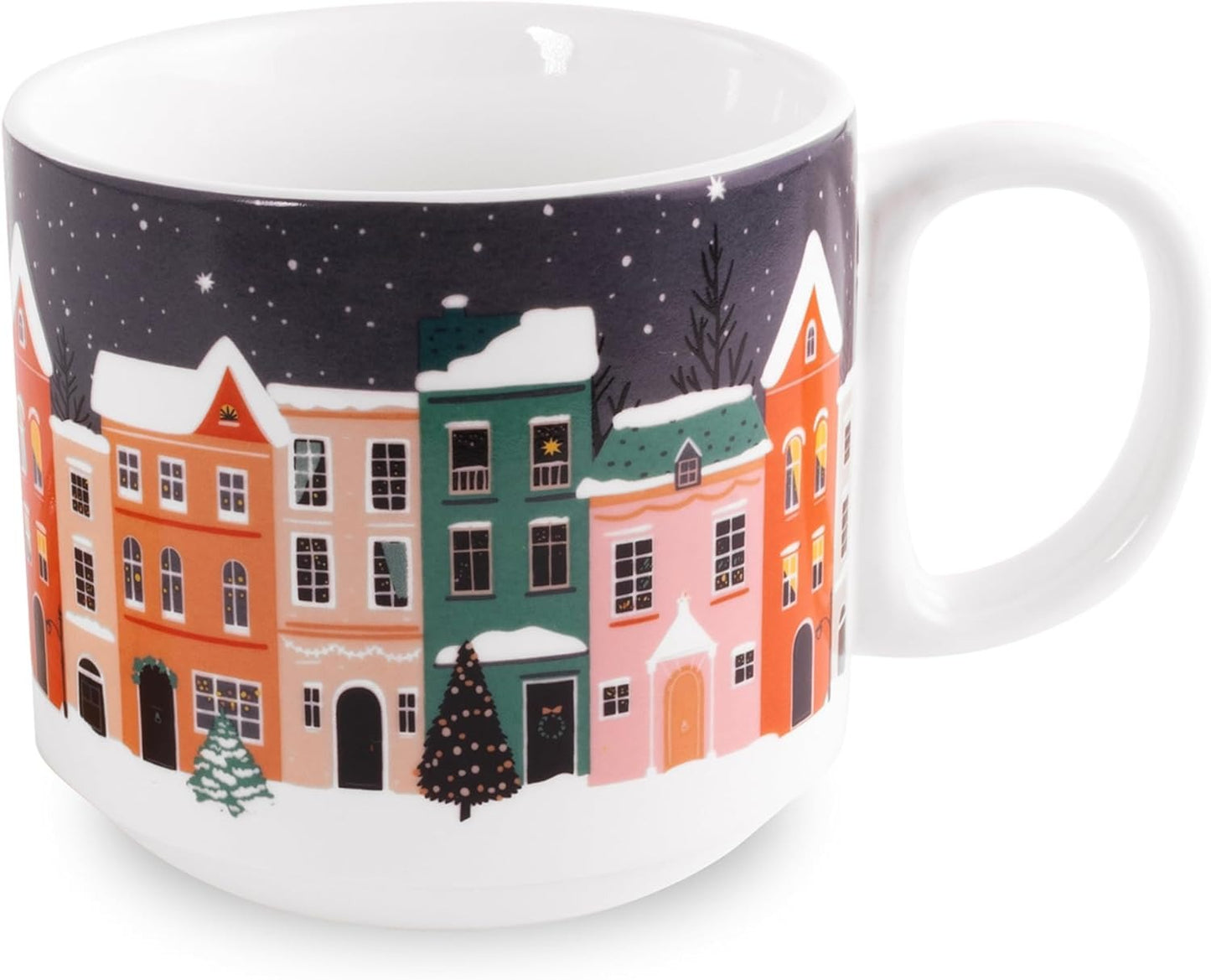 Holiday Village Ceramic Mug with Coaster