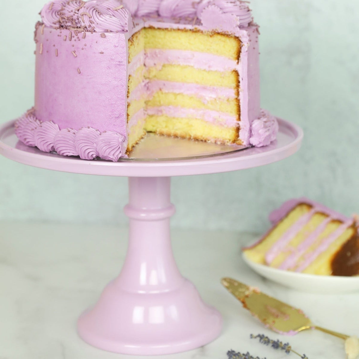 Large Lilac Purple Melamine Cake Stand