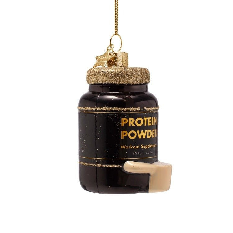 Protein Powder Glass Ornament
